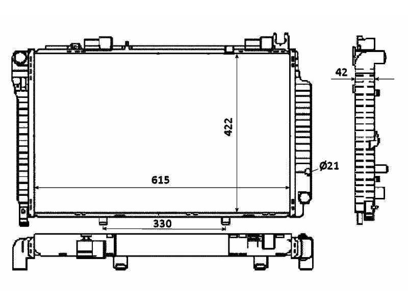 Recambio de radiador agua para mercedes-benz clase c (w202) berlina 220 (202.022) referencia OEM IAM 2025006403 58483 
