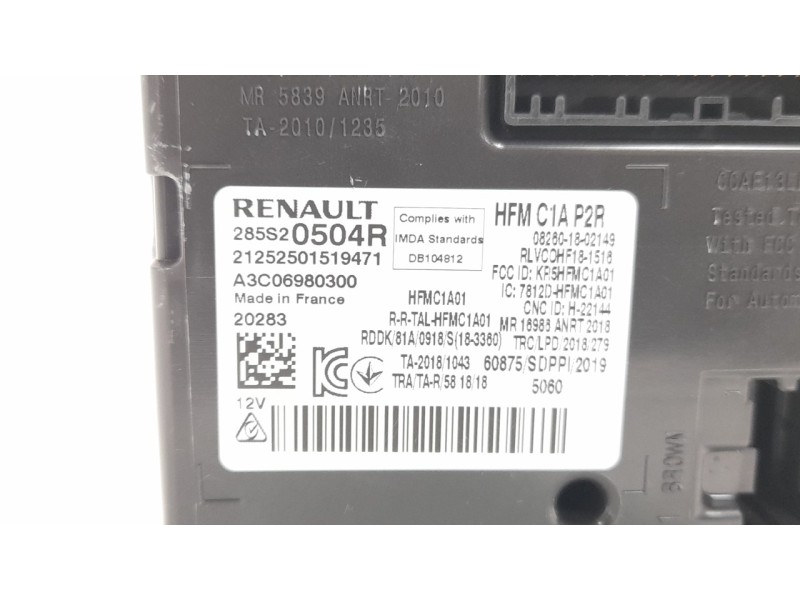 Recambio de modulo electronico para renault captur ii 1.3 tce referencia OEM IAM 285S20504R  