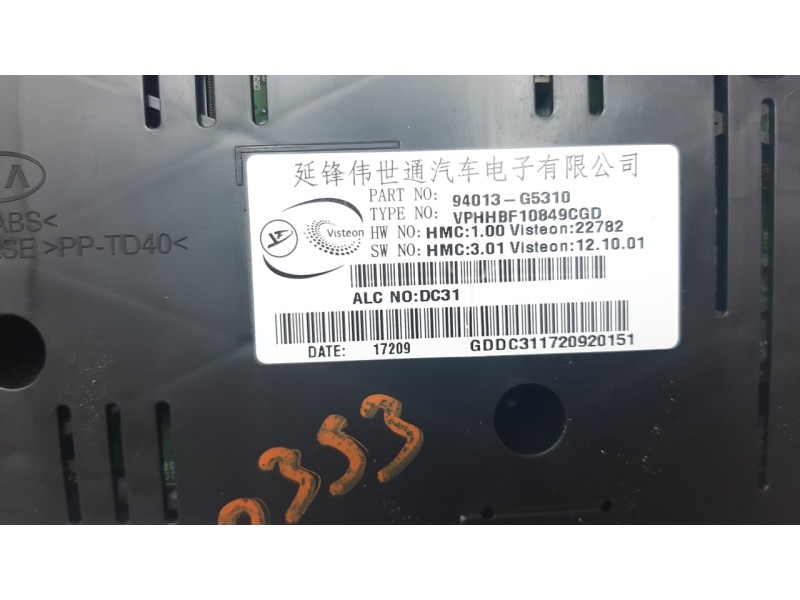 Recambio de cuadro instrumentos para kia niro referencia OEM IAM 94013G5310  