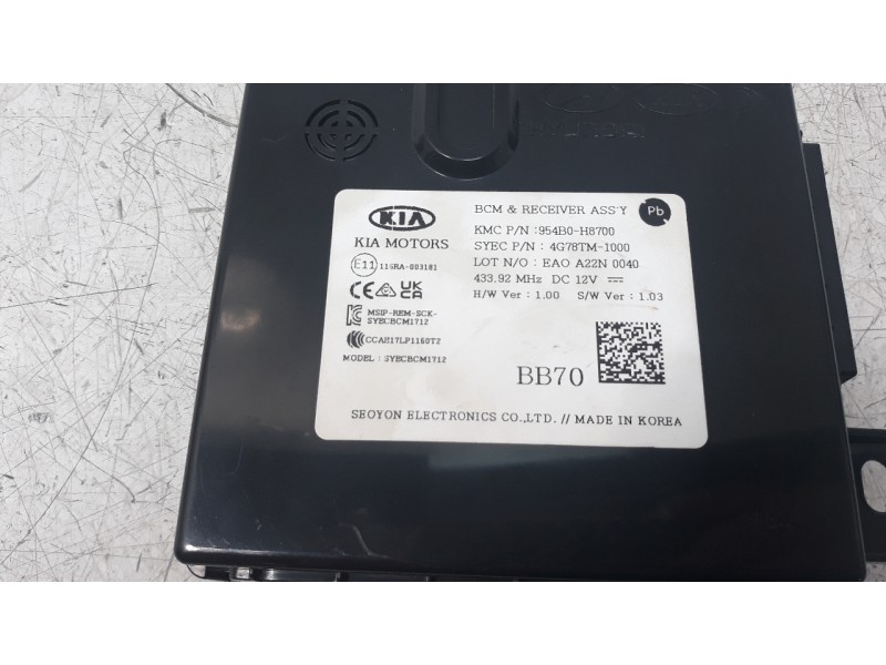 Recambio de modulo electronico para kia stonic (ybcuv) 1.2 cat referencia OEM IAM 954B0H8700  