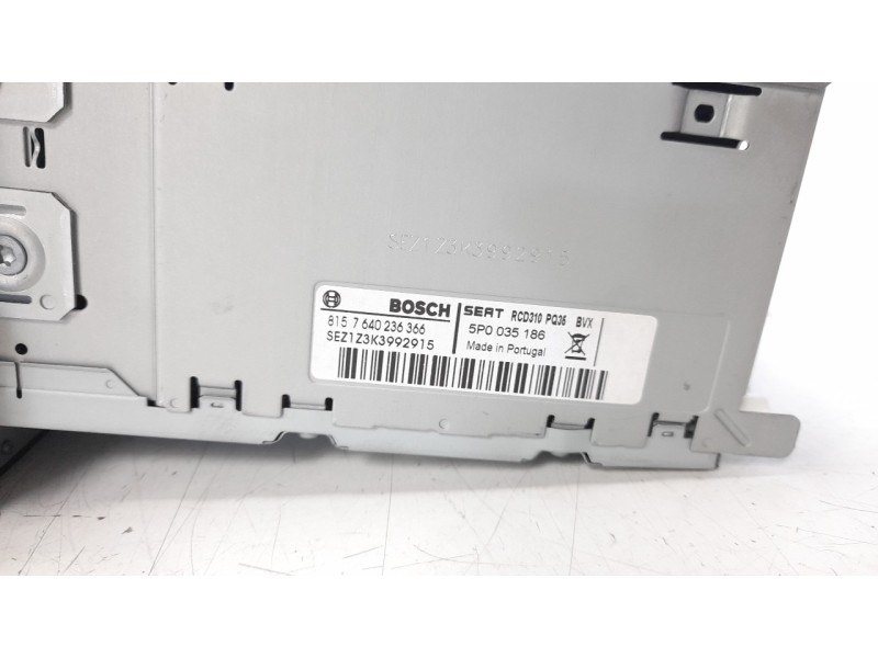 Recambio de sistema audio / radio cd para seat altea (5p1) referencia OEM IAM 5P0035186 RCD310PQ35 