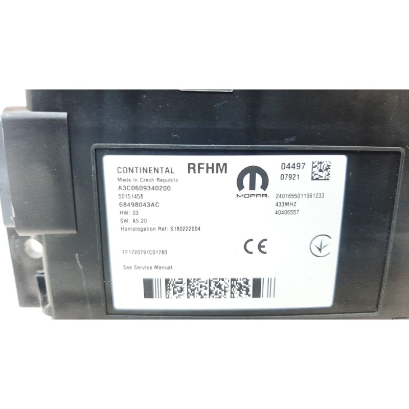 Recambio de modulo electronico para jeep compass ii 1.6 m-jet cat referencia OEM IAM 50151458 A3C0609340200 68498043AC