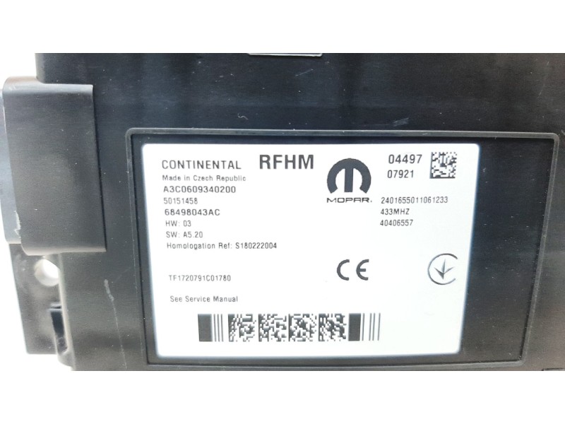 Recambio de modulo electronico para jeep compass ii 1.6 m-jet cat referencia OEM IAM 50151458 A3C0609340200 68498043AC