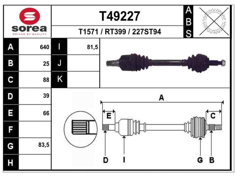 Recambio de transmision delantera izquierda para renault scenic ii authentique referencia OEM IAM 8200198016 T49227 