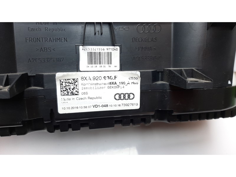 Recambio de cuadro instrumentos para audi a1 (8xk) adrenalin referencia OEM IAM 8XA920930F A2C53321556 