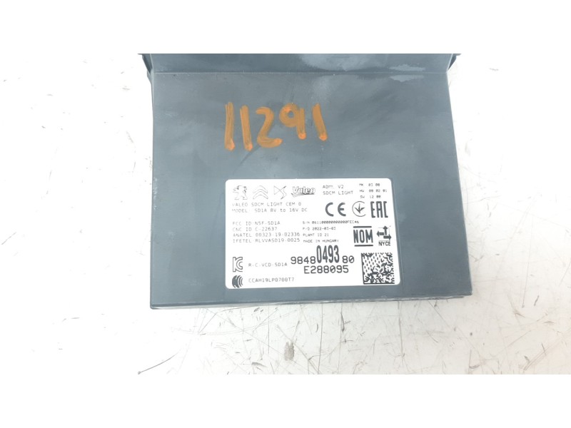 Recambio de centralita luces para peugeot 308 1.2 12v e-thp referencia OEM IAM 9848049380  