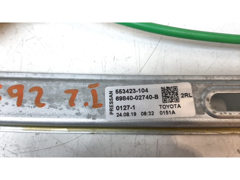 Recambio de elevalunas trasero izquierdo para toyota corolla (e21) referencia OEM IAM 6984002740  