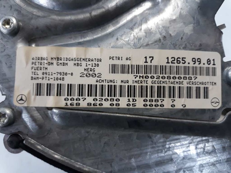 Recambio de airbag delantero derecho para mercedes-benz clase a (w168) 170 cdi (168.009) referencia OEM IAM 1688600805  
