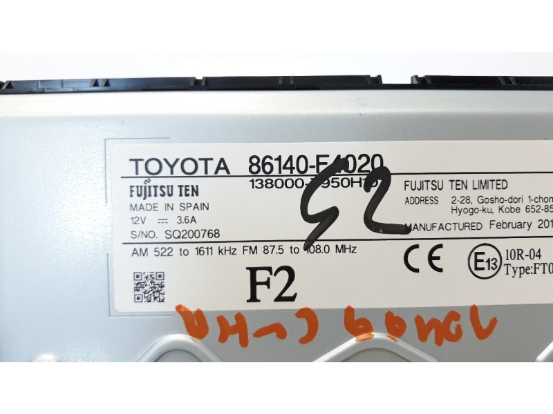 Recambio de sistema navegacion gps para toyota c-hr referencia OEM IAM 86140F4020  