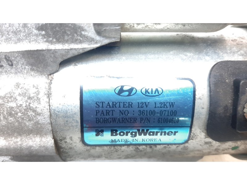 Recambio de motor arranque para kia rio (yb) 1.2 cat referencia OEM IAM 3610007100 ARF380123MD 