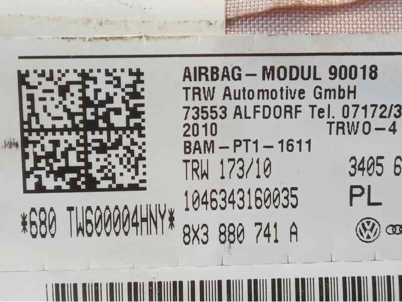 Recambio de airbag cortina delantero izquierdo para audi a1 (8x) attraction referencia OEM IAM 8X3880741A 680TW600004HNY 