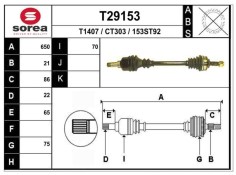 Recambio de transmision delantera izquierda para peugeot 1007 sport referencia OEM IAM 9647106980 C1630  2