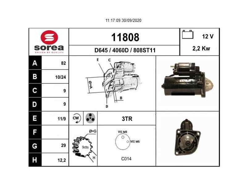 Recambio de motor arranque para alfa romeo 156 (116) 2.4 jtd distinctive referencia OEM IAM 63114010 ARF630103RS FI9030