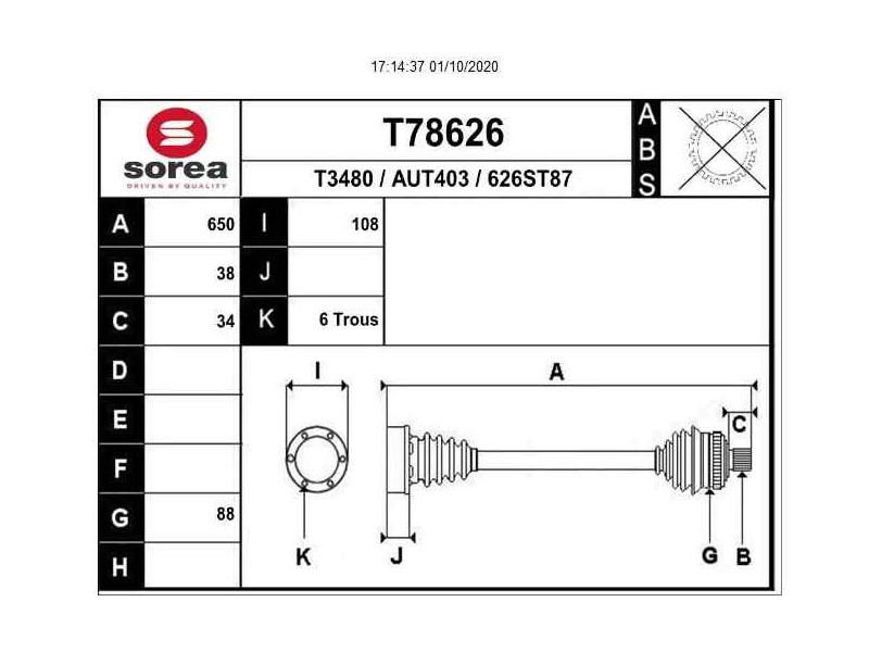Recambio de transmision trasera derecha para audi a6 berlina (4f2) 3.0 tdi quattro (171kw) referencia OEM IAM 4F0501203B  A2623