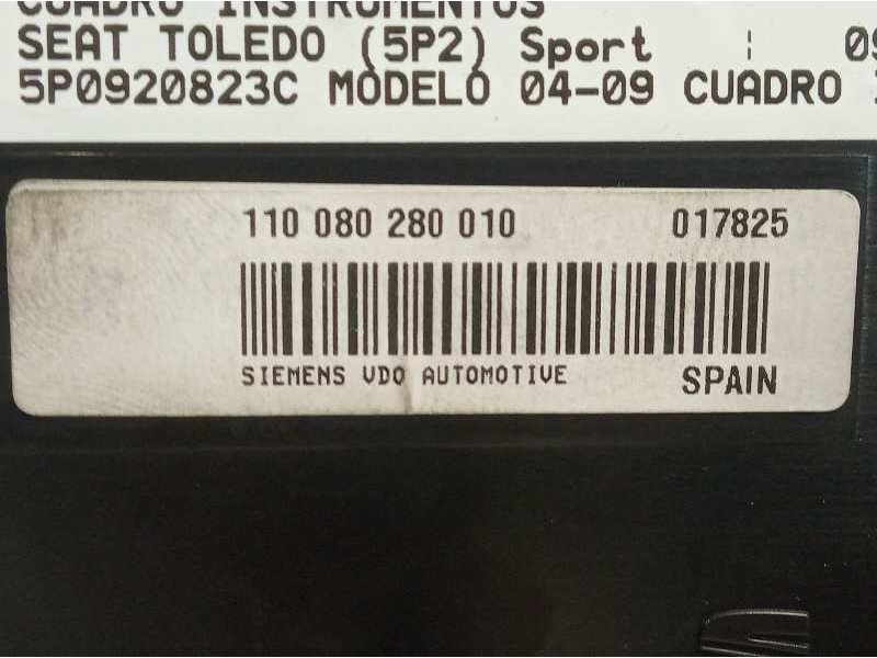 Recambio de cuadro instrumentos para seat toledo (5p2) sport referencia OEM IAM 5P0920823C 110080280010 
