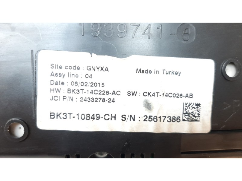 Recambio de cuadro instrumentos para ford transit custom kasten 2.2 tdci cat referencia OEM IAM BK3T10849CH  