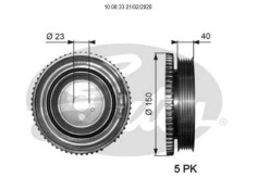 Recambio de polea cigueñal para fiat nuova 500 (150) lounge referencia OEM IAM 0055181620  