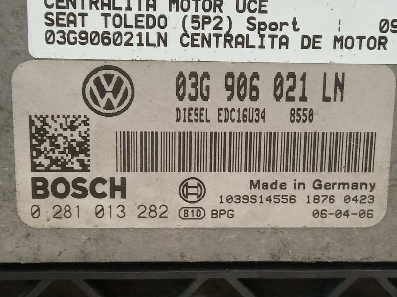 Recambio de centralita motor uce para seat toledo (5p2) sport referencia OEM IAM 03G906021LN  