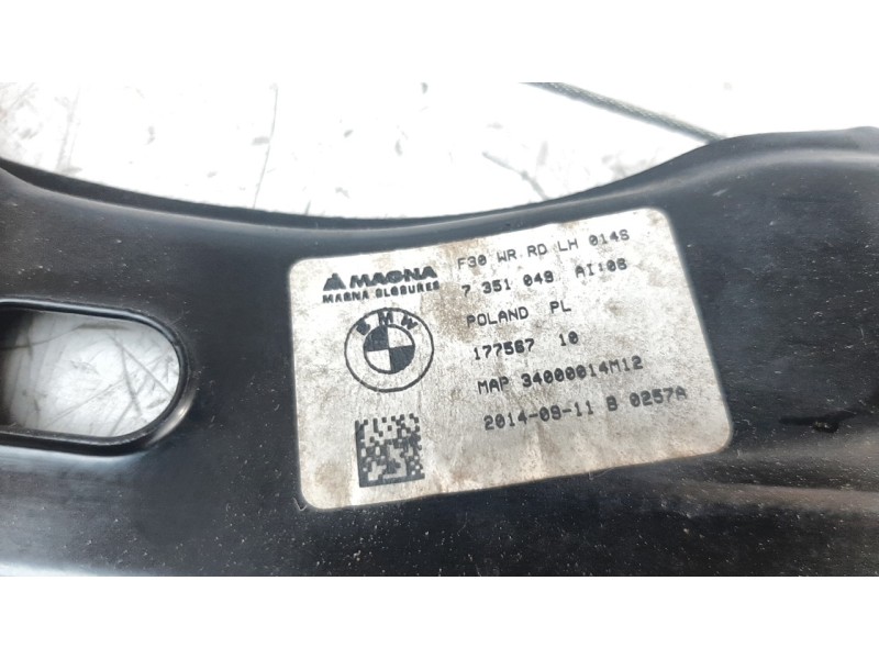 Recambio de elevalunas trasero izquierdo para bmw serie 3 lim. (f30) 2.0 turbodiesel referencia OEM IAM 51357281887 106063321 