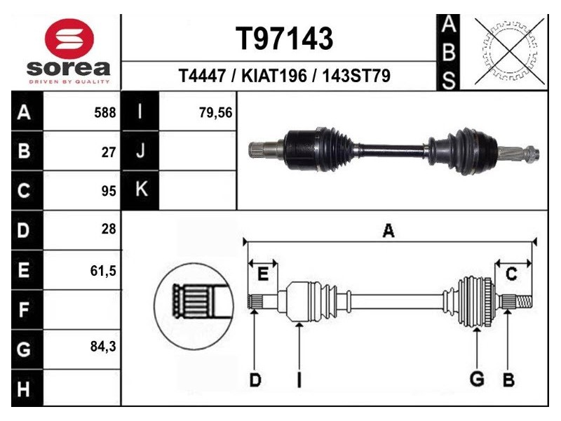 Recambio de transmision delantera izquierda para hyundai ioniq referencia OEM IAM 49500G2000 K1192 T97143