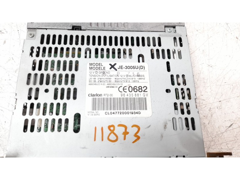 Recambio de sistema audio / radio cd para peugeot 607 (s1) básico referencia OEM IAM 96435881GV  