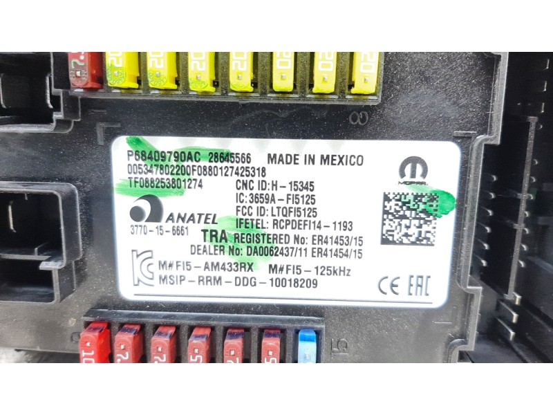 Recambio de caja reles / fusibles para jeep compass ii 1.4 m-air cat referencia OEM IAM 68409790AC  