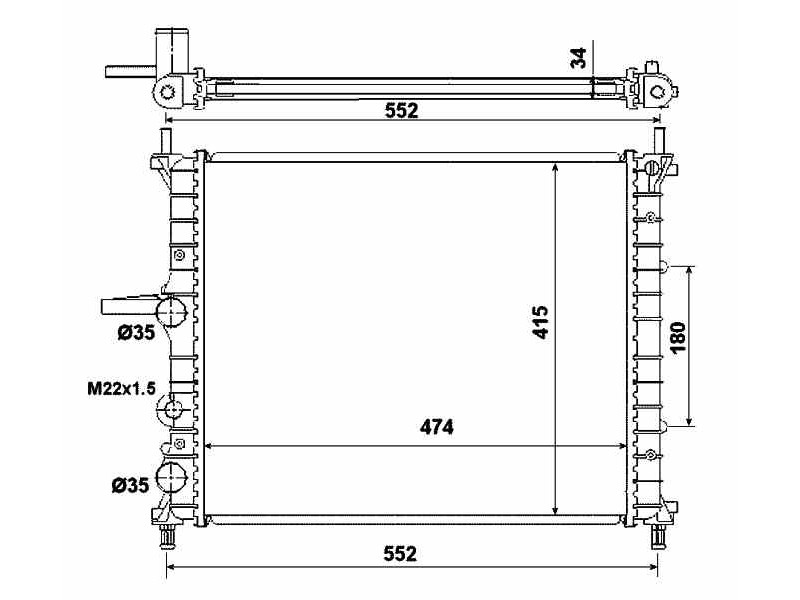 Recambio de radiador agua para fiat bravo (182) 1.2 16v cat referencia OEM IAM 46537992 53227 