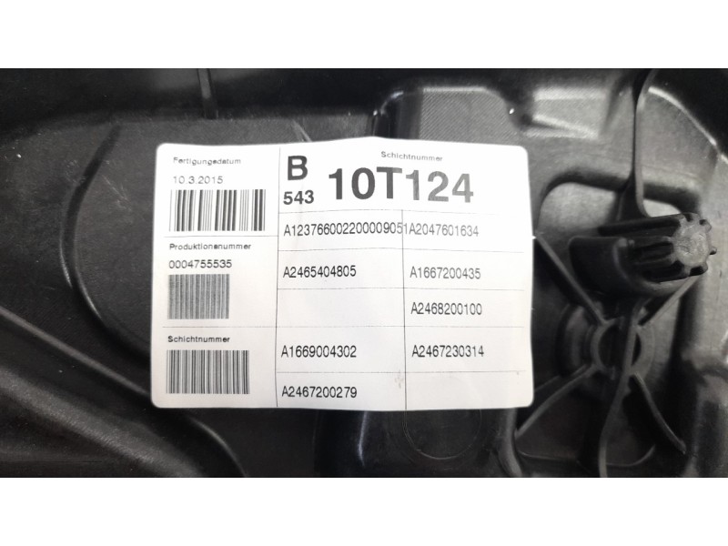 Recambio de elevalunas delantero derecho para mercedes-benz clase b (w246) 1.5 cdi cat referencia OEM IAM A2465404805  