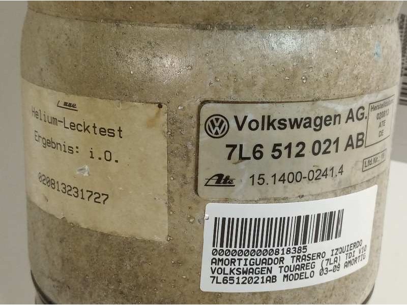 Recambio de amortiguador trasero izquierdo para volkswagen touareg (7la) tdi v10 referencia OEM IAM 7L6512021AB  