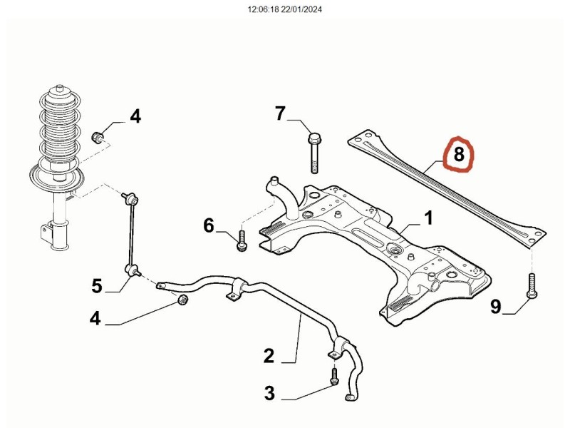 Recambio de puente delantero para fiat 500 l (330) 1.3 16v jtd cat referencia OEM IAM 51813260  