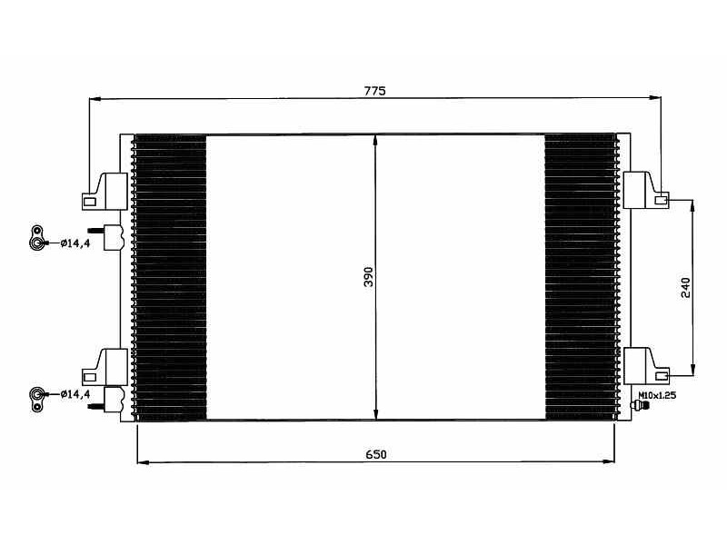 Recambio de condensador / radiador aire acondicionado para renault laguna ii (bg0) 1.9 dci diesel referencia OEM IAM 8200008763 