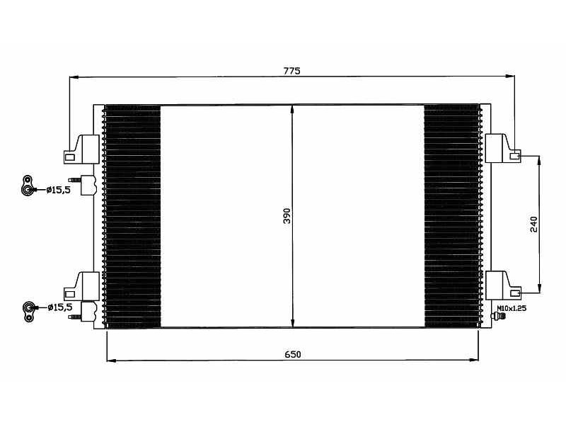 Recambio de condensador / radiador aire acondicionado para renault laguna (b56) 1.9 dci diesel cat referencia OEM IAM 8200332852